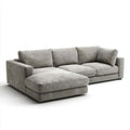 Szara sofa narożna z lewostronnym szezlongiem ze sztruksu poliestrowego 280 × 170 × 85 cm