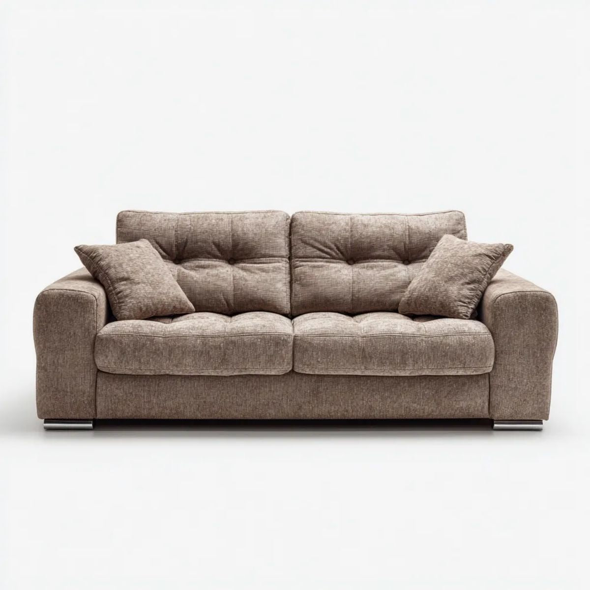 Brązowa sofa dwuosobowa z poliestru 200 x 90 x 88 cm