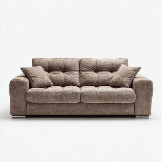 Brązowa sofa dwuosobowa z poliestru 200 x 90 x 88 cm