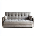 Trzyosobowa sofa rozkładana z poliestru, szara, 220 x 90 x 90 cm