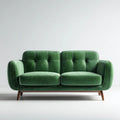 Dwuosobowa sofa aksamitna zielona z drewnianymi nogami, 160 x 85 x 82 cm
