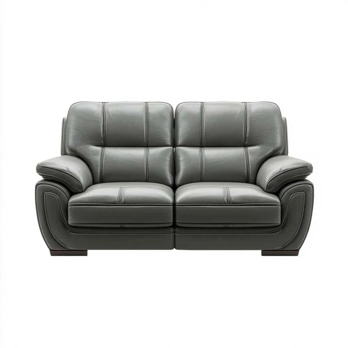Dwuosobowa sofa skórzana szara 170 × 92 × 98 cm