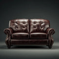 Dwuosobowa sofa z tapicerką z PU, ciemnobrązowa, 160 × 90 × 92 cm