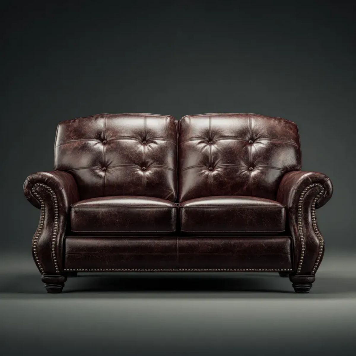 Dwuosobowa sofa z tapicerką z PU, ciemnobrązowa, 160 × 90 × 92 cm