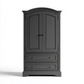 Czarna szafa dwudrzwiowa z płyty MDF, 2 szuflady, 100 x 55 x 210 cm