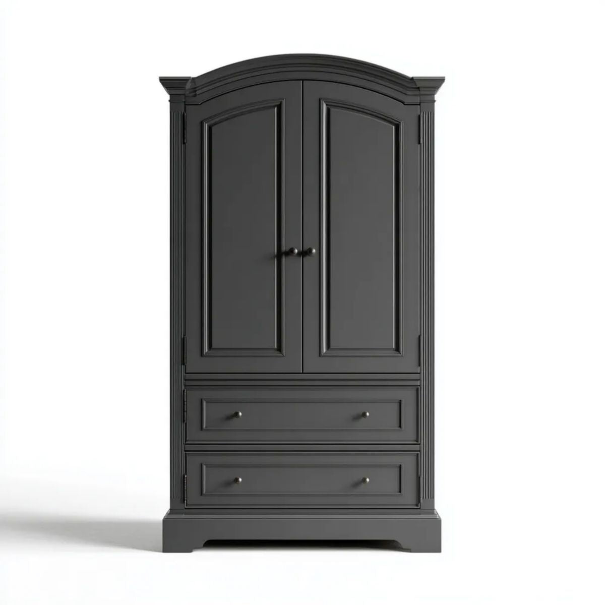 Czarna szafa dwudrzwiowa z płyty MDF, 2 szuflady, 100 x 55 x 210 cm