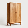 Dwudrzwiowa szafa drewniana z litego drewna, naturalny dąb, 100 × 55 × 190 cm