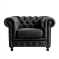 Fotel Chesterfield czarny, tapicerowany welurem, 110 x 90 x 75 cm