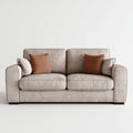 Beżowa sofa dwuosobowa z tapicerką sztruksową 180 × 90 × 85 cm