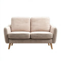 Beżowa sofa dwuosobowa z poliestru 145 × 82 × 85 cm