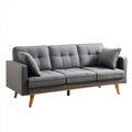 Sofa trzyosobowa szara z tapicerką poliestrową 210 x 85 x 86 cm