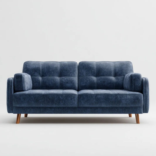 Sofa 3-osobowa granatowa z aksamitu poliestrowego 200 x 88 x 86 cm