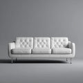 Sofa trzyosobowa ze skóry syntetycznej biała 210 x 85 x 82 cm