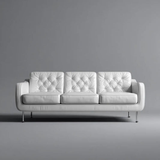 Sofa trzyosobowa ze skóry syntetycznej biała 210 x 85 x 82 cm