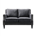 Dwuosobowa sofa aksamitna grafitowa 140 x 80 x 88 cm