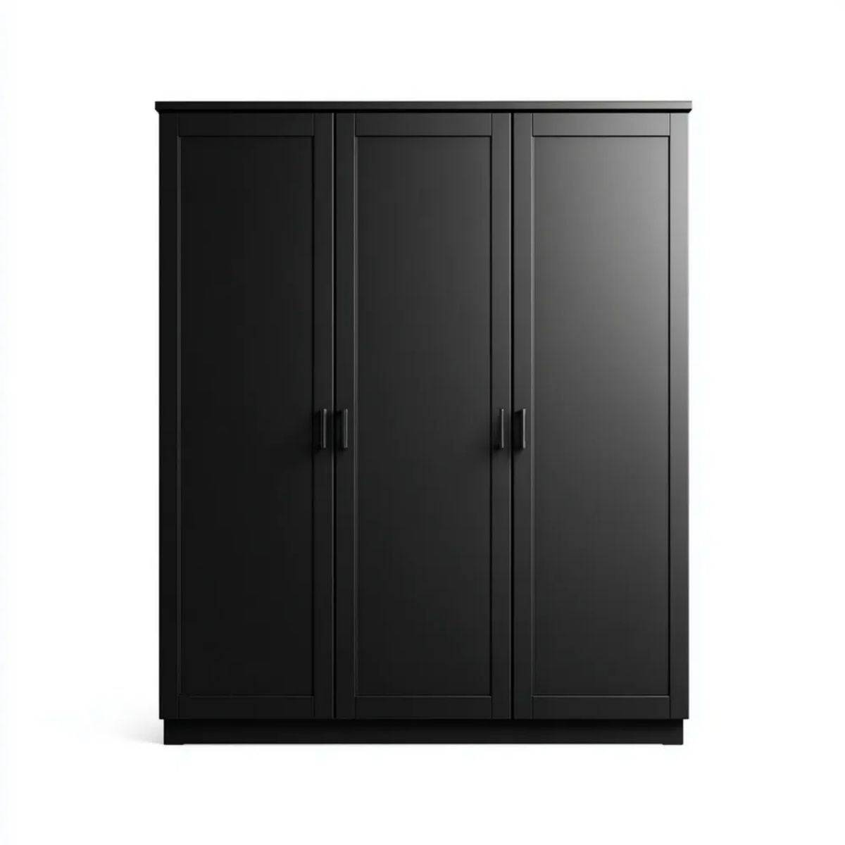 Czarna szafa trzydrzwiowa z płyty MDF 150 × 52 × 200 cm