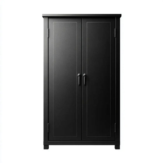 Czarna szafa dwudrzwiowa z płyty MDF 90 × 50 × 180 cm