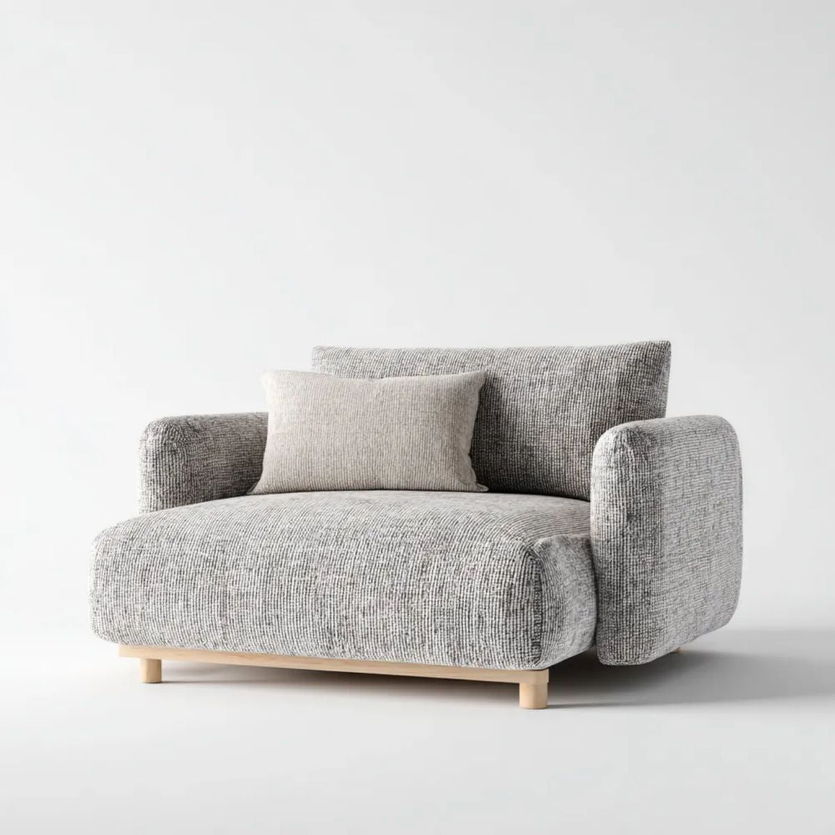 Szary fotel wypoczynkowy z tapicerką poliestrową, 105 × 92 × 78 cm
